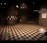 a person is playing a video game with a checkered floor and objectives to find phantom cupcakes