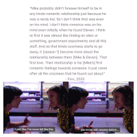 a quote from finn about mike 's first love