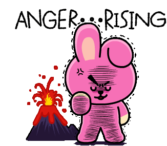 Bt21 Anger Rising Sticker - Bt21 Anger Rising Volcano Erupting Stickers