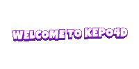 the words welcome to kepo4d are written in purple on a white background .