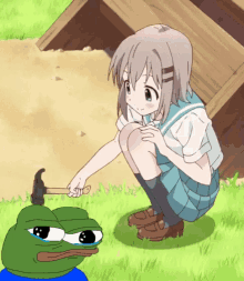 Anime Pepe The Frog GIF - Anime Pepe The Frog Hammer GIFs