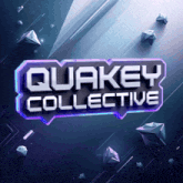 a logo for quakey collective with purple and blue letters