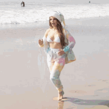 jogging rosanna pansino walking running beach vibes