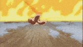 a cartoon drawing of a person flying through the air