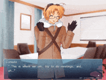 a screenshot of a video game shows a character named canada