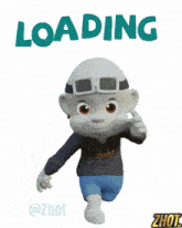 a cartoon character is wearing a zhot shirt and shorts