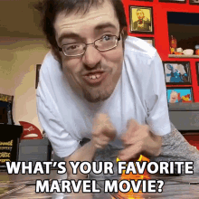 Whats Your Favorite Marvel Movie Ricky Berwick GIF - Whats Your Favorite Marvel Movie Ricky Berwick Favorite Movie GIFs