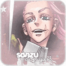 a drawing of a girl with the name sanzu de miyu 3