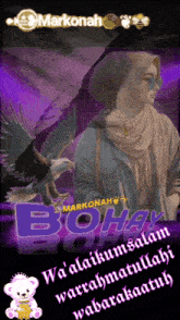 a poster with a woman and an eagle that says markonah boha on it