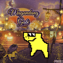 a picture of a yellow star with the words magandang gabi