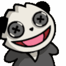 panda zombie smiling