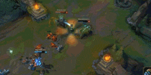 a screenshot of a league of legends game with a blue light coming out of the bottom right
