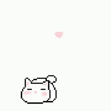 a pixel art of a ghost with a pink heart on its head .