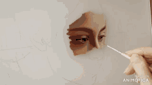 a drawing of a woman 's face is being made in animatica