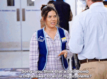 Superstore Amy Sosa GIF - Superstore Amy Sosa Sorry You Think That A Bath Bomb GIFs