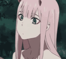 zero two darling in the franxx pink hair laughing anime