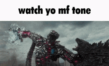 Watch Yo Mf Tone Godzilla GIF - Watch Yo Mf Tone Godzilla Mecha Godzilla GIFs
