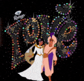 a drawing of aladdin and jasmine with the name renya on it
