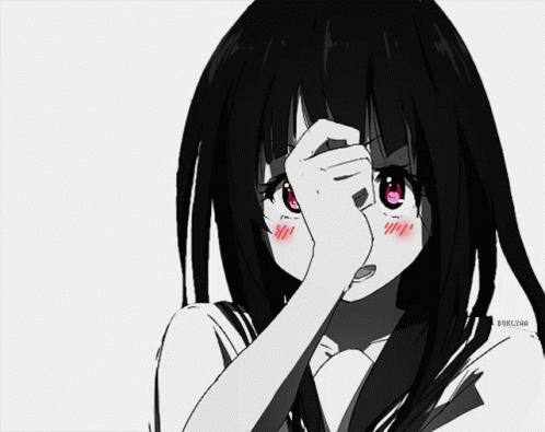 shy blushing girl cartoon
