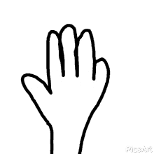 a drawing of a hand giving the middle finger with a pink line going through it