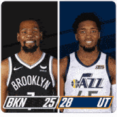 a brooklyn nets basketball player and a jazz basketball player