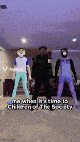 a video that says ' me when it 's time to children of the society ' on the bottom