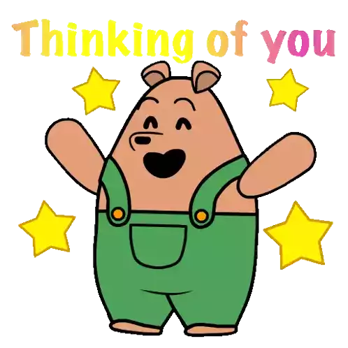 Cute Thinking Of You Sticker - Cute Thinking Of You Bear Stickers