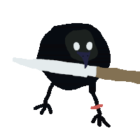 Crow With Knife Sticker
