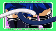 a picture of a girl with a cat tail and the words " i 'll try to believe everything will be fine " on the bottom