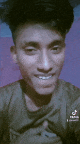 a close up of a young man 's face with tiktok written on the bottom right corner