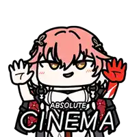 a cartoon of a girl waving her hand in front of the word cinema .