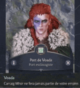a woman with red hair and blue eyes is in a video game