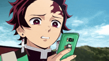 Tanjiro Looking At Phone Disgusted GIF