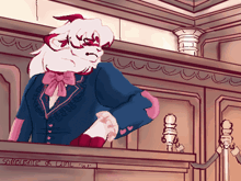 a pixel art drawing of a furry character in a courtroom with the words " sincerity is cool " written below it
