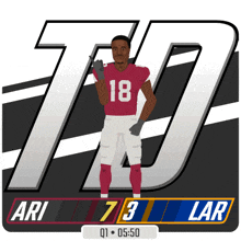 an arizona cardinals football player wearing the number 18 waving his hand