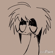 a drawing of a person 's face with ibis paint written on the bottom