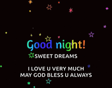 a black background with the words good night sweet dreams on it