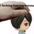 Jun Kurosu I Love Jun Sticker