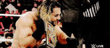 a wrestling match is being broadcast live on wwe