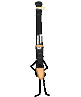 a cartoon of a recorder with arms and legs