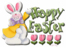 Bunny Flowers GIF - Bunny Flowers Happy Easter GIFs