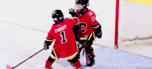Calgary Flames Head Pat GIF - Calgary Flames Head Pat Kids GIFs