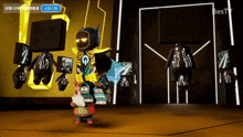 a cartoon character is standing in front of a door that says best tv