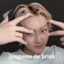 jungwon de brisa is written on a black background