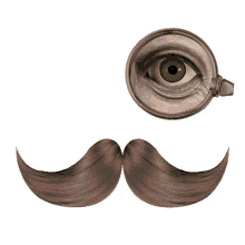 colin raff grotesque glasses mustache monocle