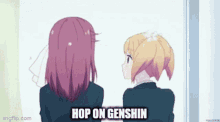 Genshin Impact Hop On GIF - Genshin Impact Hop On Sakura Trick GIFs
