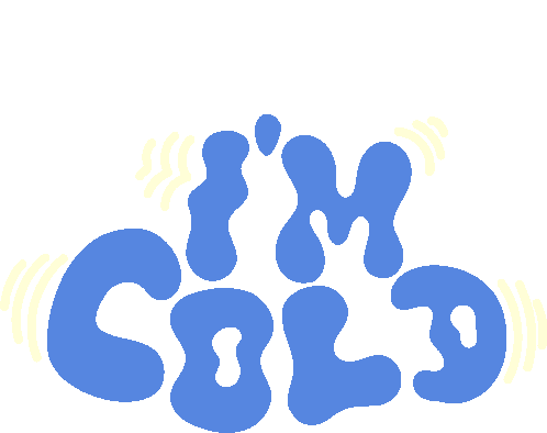 Im Cold Yellow Shivering Line Effects Around Im Cold In Blue Letters Sticker - Im Cold Yellow Shivering Line Effects Around Im Cold In Blue Letters Freezing Stickers
