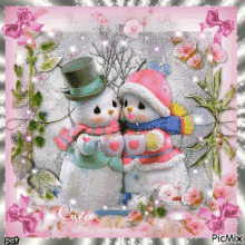 snow man frosty merry christmas hug love