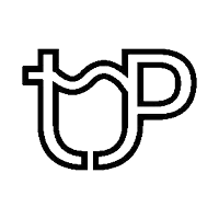 a gray outline of a letter t and p