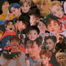 a collage of photos of a boy with the name mark on the bottom